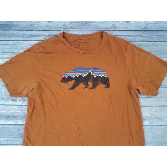 Patagonia California T-shirt Mens Size Medium Rust Orange Short Sleeve Slim Fit - Picture 2 of 11